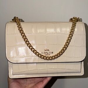 Klare Croc Print Crossbody Bag